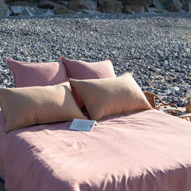 Housse de couette en lin lavé Terre Cuite