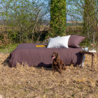 Housse de couette en lin lavé Châtaigne