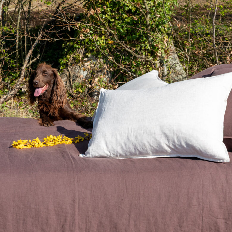 Housse de couette en lin lavé Châtaigne - Embrin