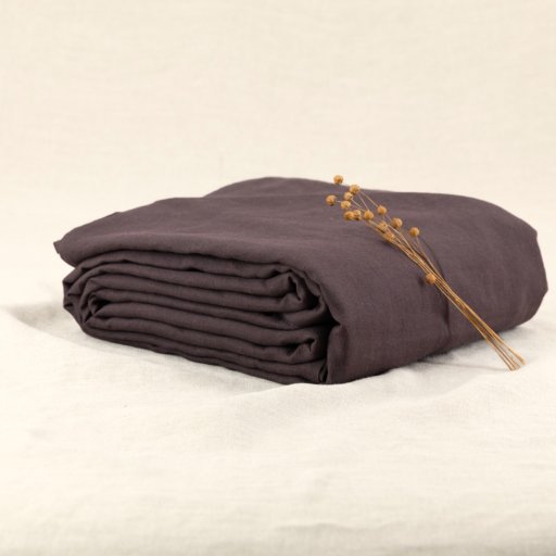 Housse de couette en lin lavé Châtaigne