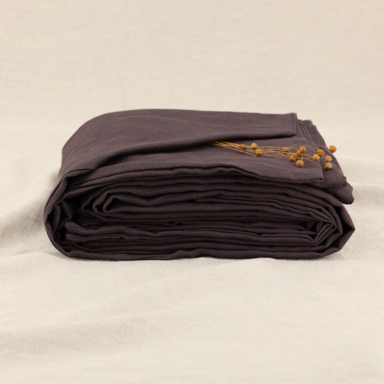 Housse de couette en lin lavé Châtaigne - Embrin