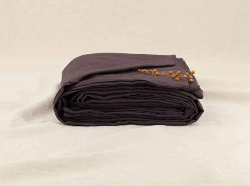 Housse de couette en lin lavé Châtaigne