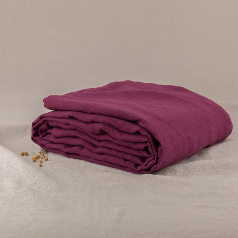 Housse de couette en lin lavé Rouge Grenat - Embrin