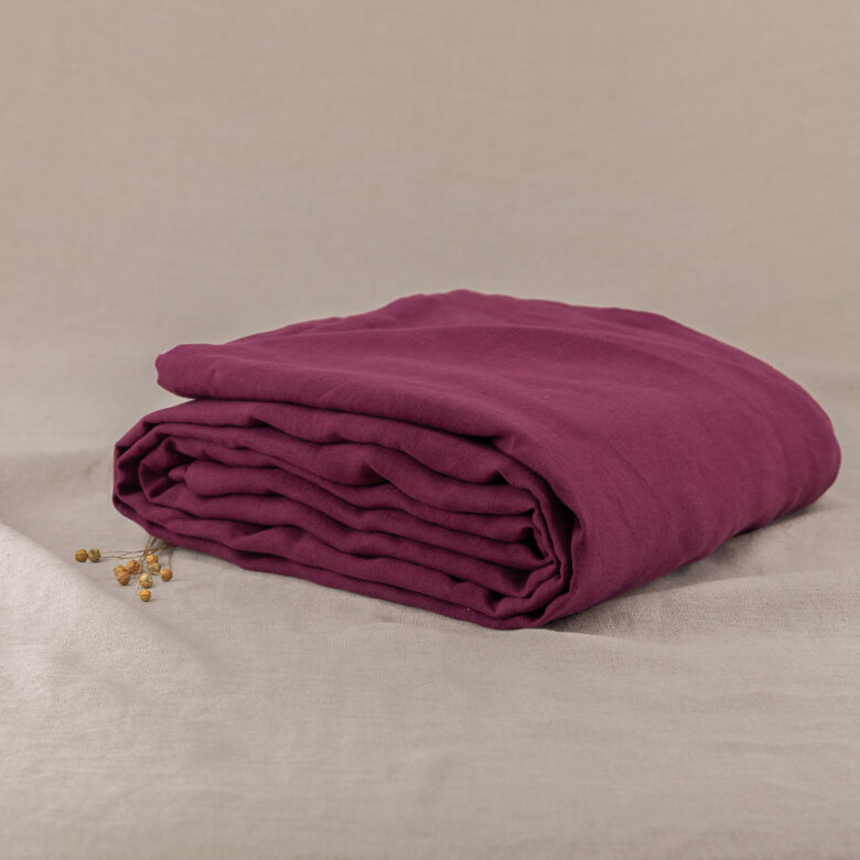 Housse de couette en lin lavé Rouge Grenat - Embrin