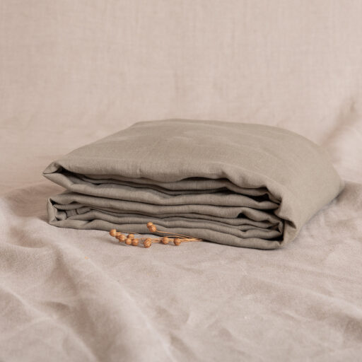 Drap Housse en lin lavé Vert Laurier