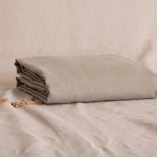 Drap Housse en lin lavé Vert Laurier