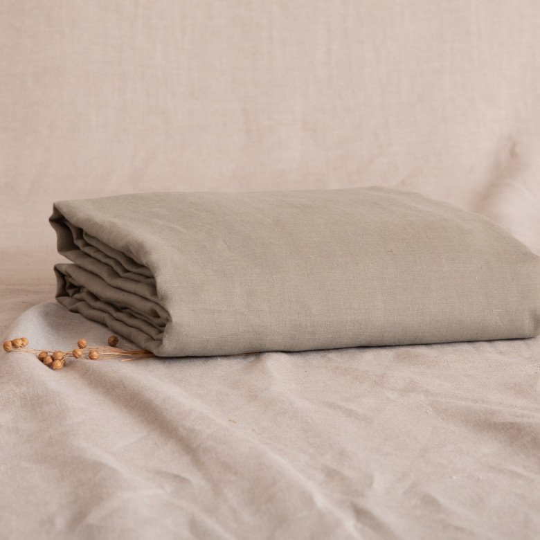 Drap Housse en lin lavé Vert Laurier - Embrin