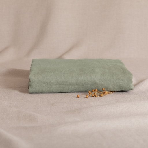 Drap Housse en lin lavé Vert Laurier