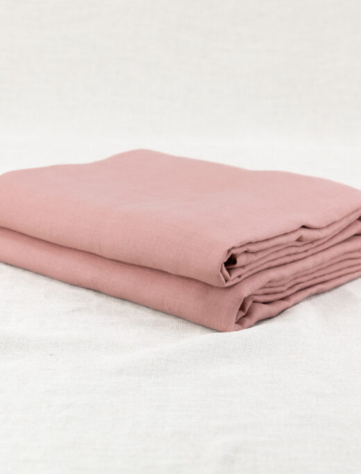 Drap Housse en lin lavé Terre Cuite