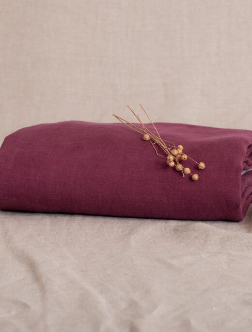 Drap Housse en lin lavé Rouge Grenat