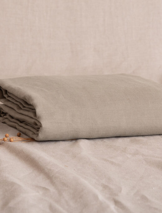 Drap plat en lin lavé Vert Laurier