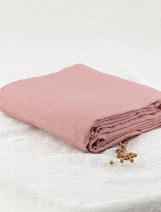 Drap plat en lin lavé Terre Cuite