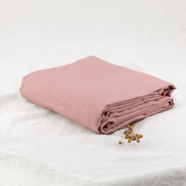 Drap plat en lin lavé Terre Cuite