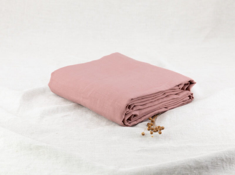 Drap plat en lin lavé Terre Cuite