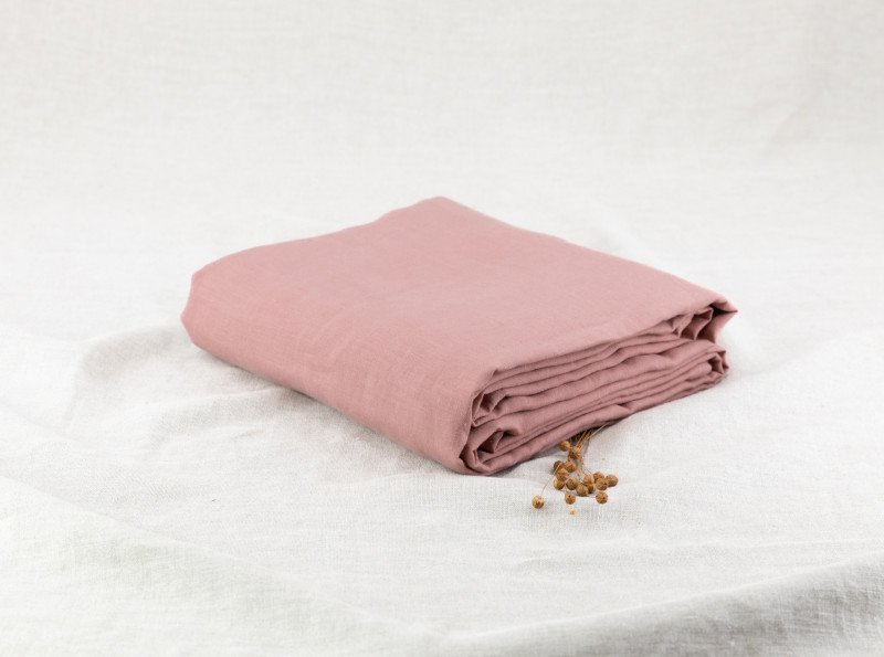 Drap plat en lin lavé Terre Cuite