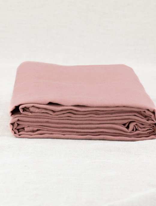 Drap plat en lin lavé Terre Cuite