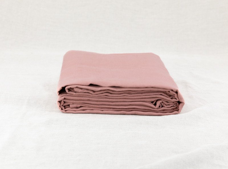 Drap plat en lin lavé Terre Cuite