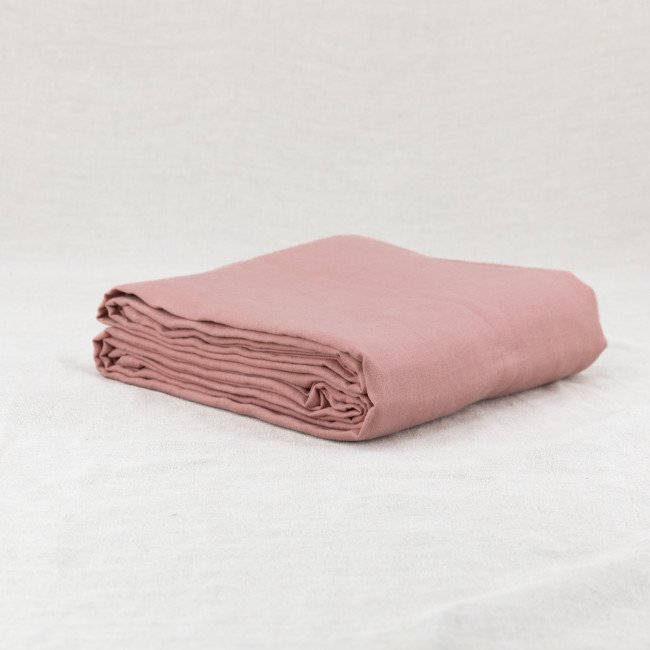 Drap plat en lin lavé Terre Cuite