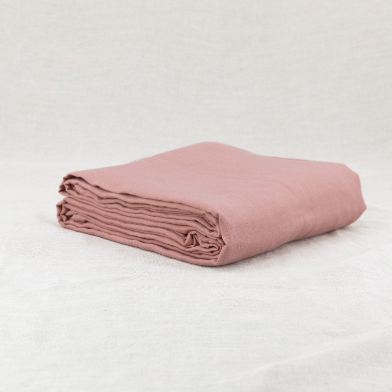 Drap plat en lin lavé Terre Cuite - Embrin