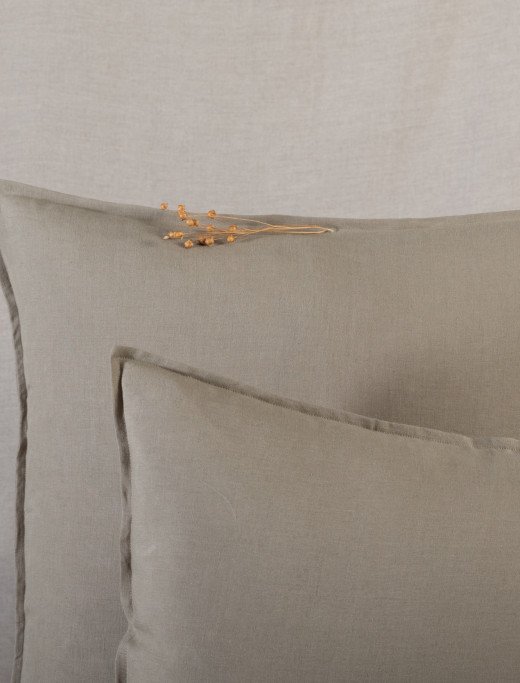 Taie d'oreiller en lin lavé Vert Laurier