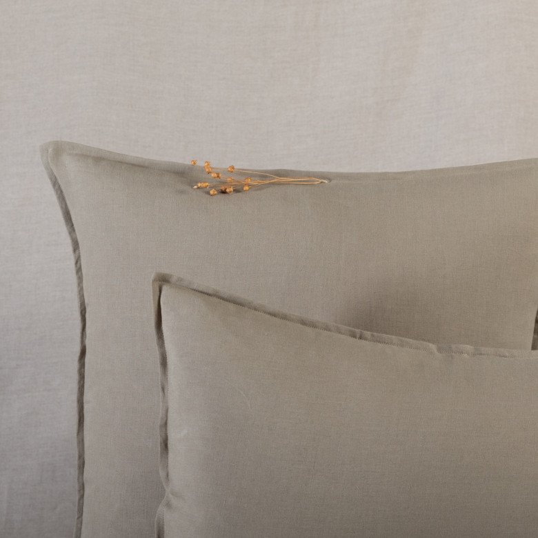 Taie d'oreiller en lin lavé Vert Laurier - Embrin