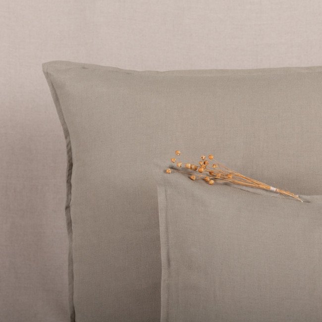 Taie d'oreiller en lin lavé Vert Laurier