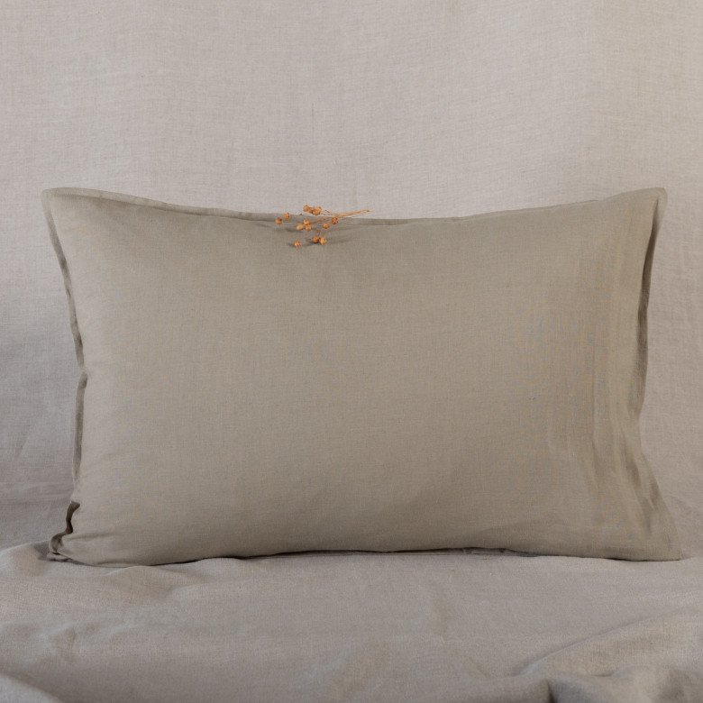 Taie d'oreiller en lin lavé Vert Laurier - Embrin