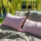 Taie d'oreiller en lin lavé Vert Laurier