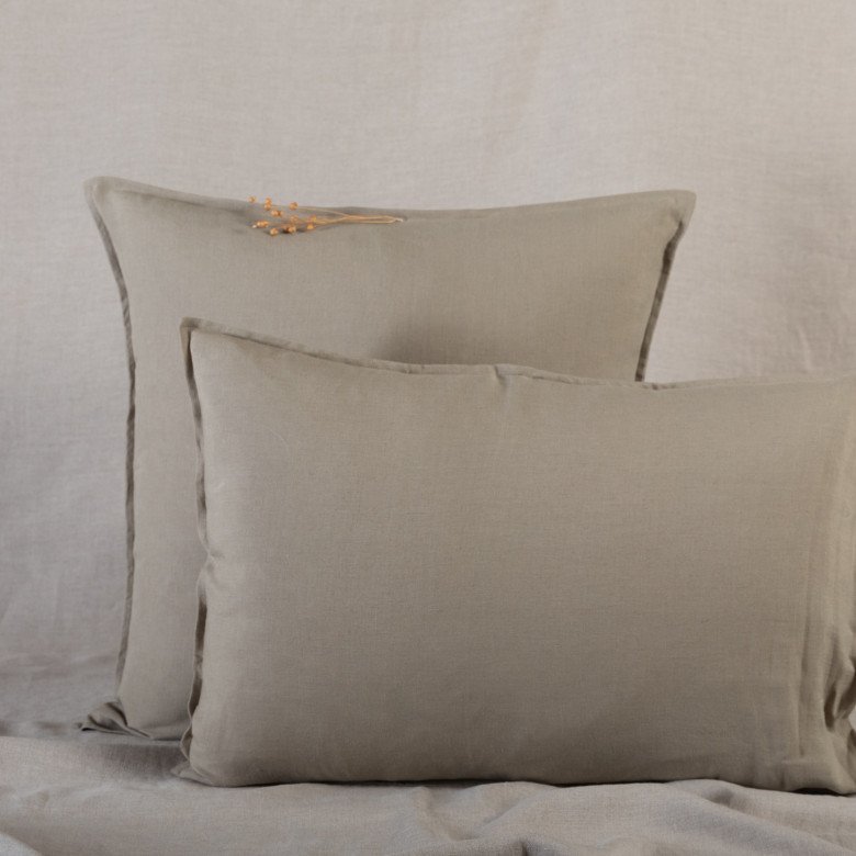 Taie d'oreiller en lin lavé Vert Laurier - Embrin