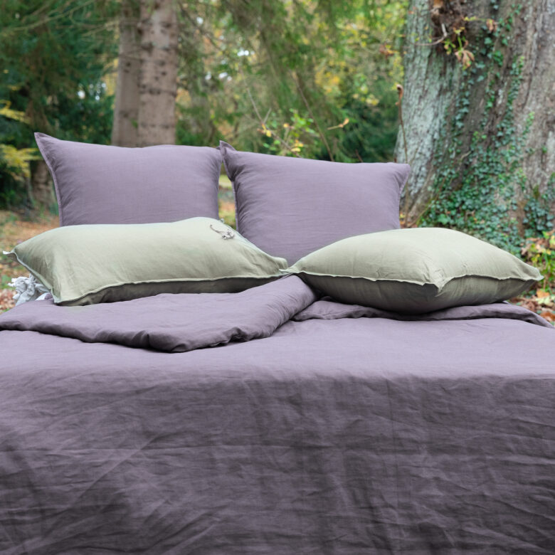 Taie d'oreiller en lin lavé Vert Laurier - Embrin