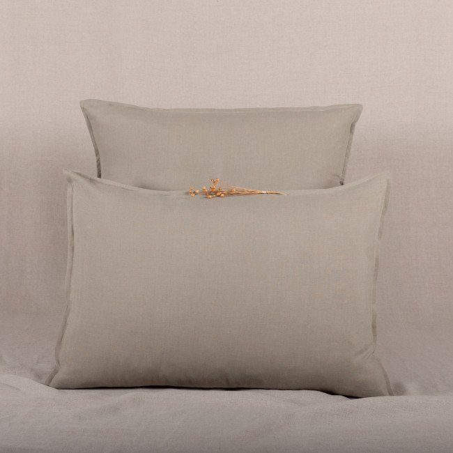 Taie d'oreiller en lin lavé Vert Laurier