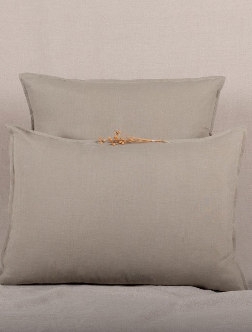 Taie d'oreiller en lin lavé Vert Laurier