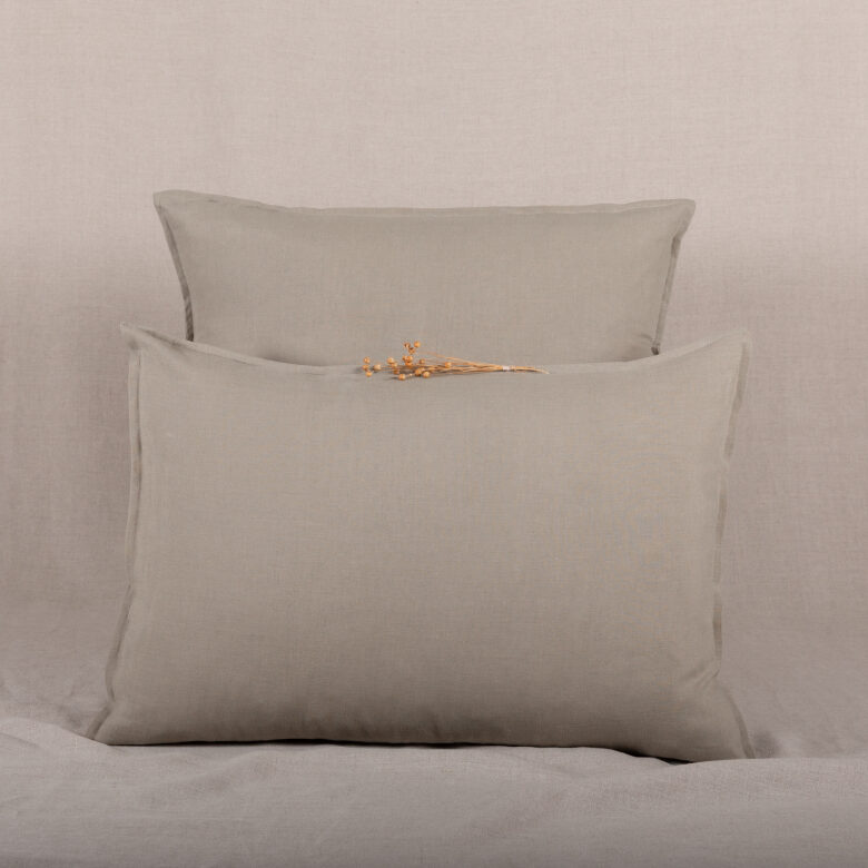 Taie d'oreiller en lin lavé Vert Laurier - Embrin