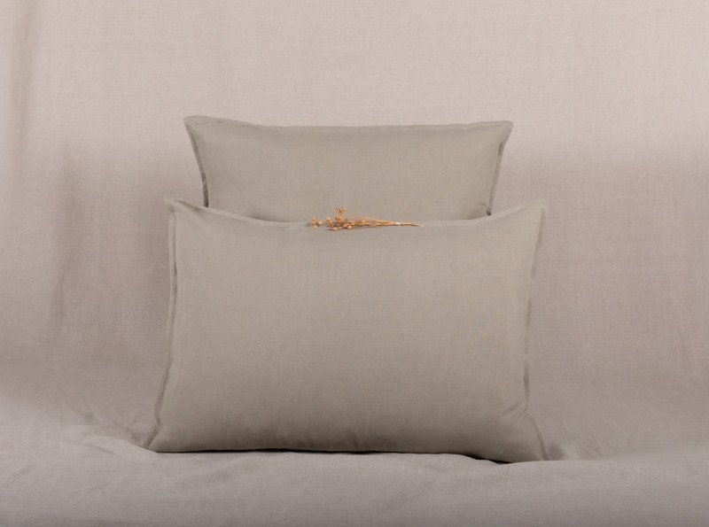 Taie d'oreiller en lin lavé Vert Laurier