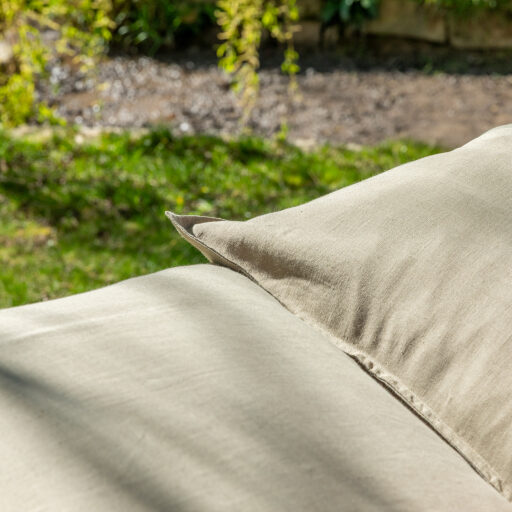 Taie d'oreiller en lin lavé Vert Laurier