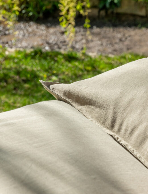 Taie d'oreiller en lin lavé Vert Laurier