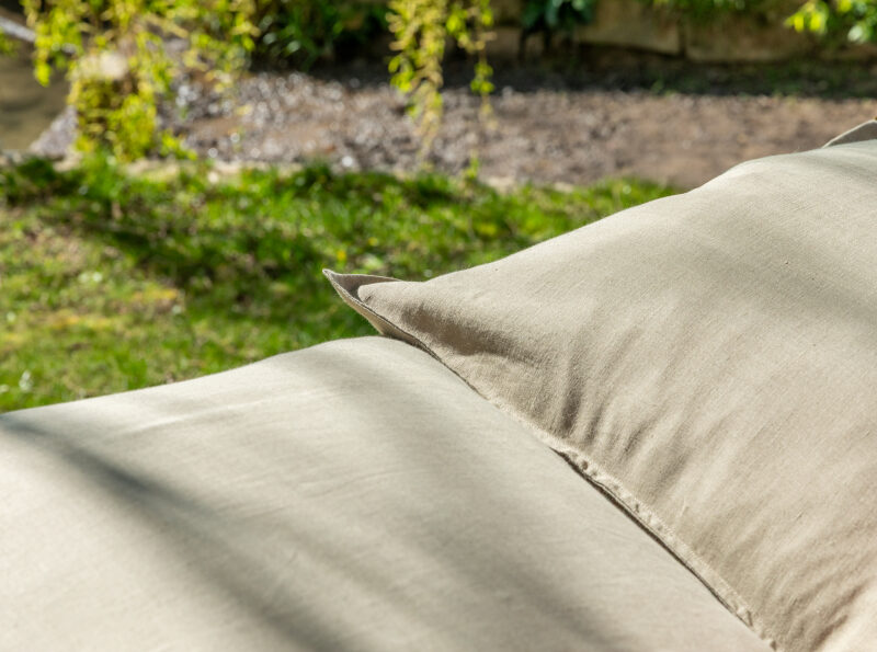 Taie d'oreiller en lin lavé Vert Laurier