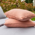 Taie d'oreiller en lin lavé Terre Cuite