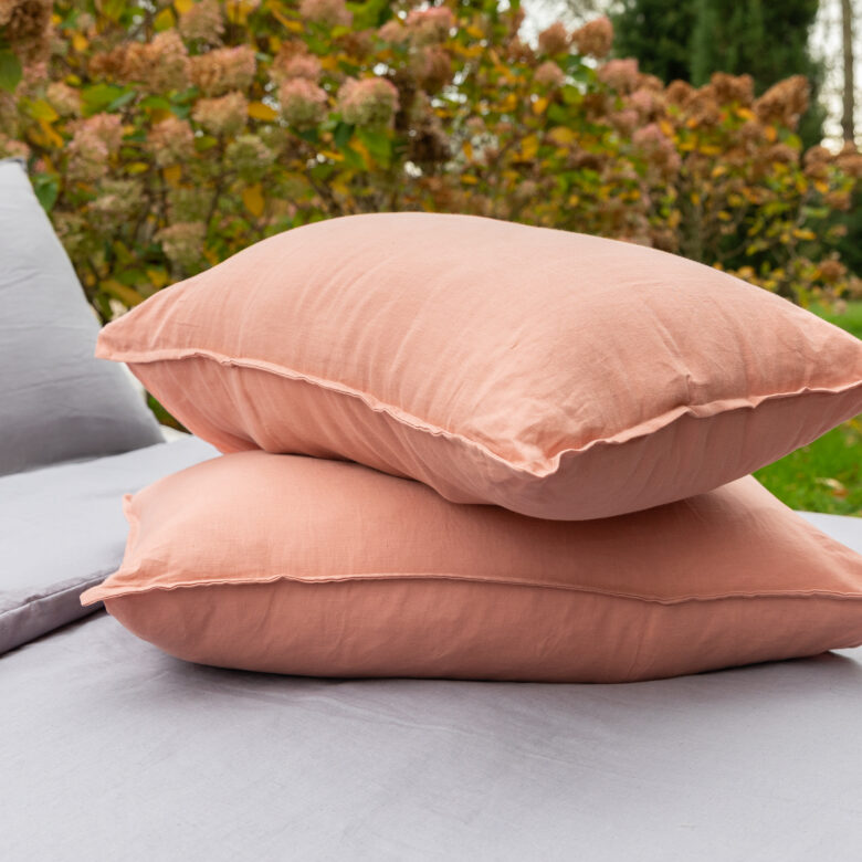 Taie d'oreiller en lin lavé Terre Cuite - Embrin