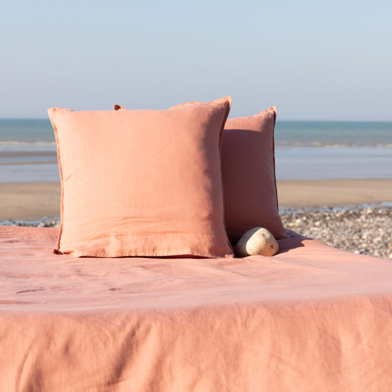 Taie d'oreiller en lin lavé Terre Cuite - Embrin