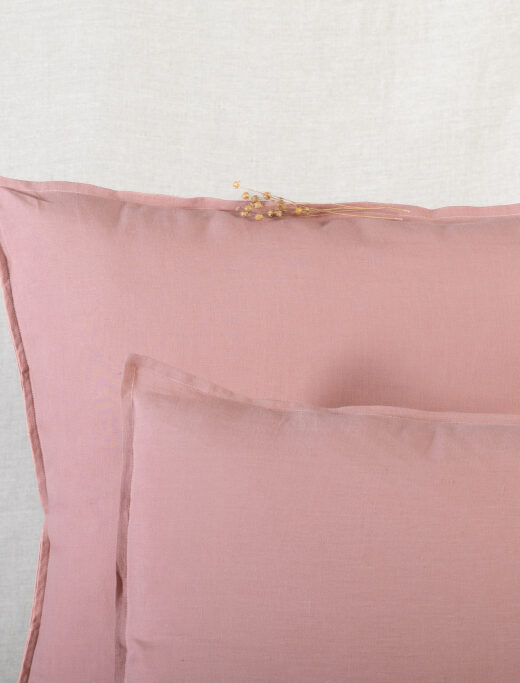 Taie d'oreiller en lin lavé Terre Cuite