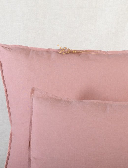 Taie d'oreiller en lin lavé Terre Cuite