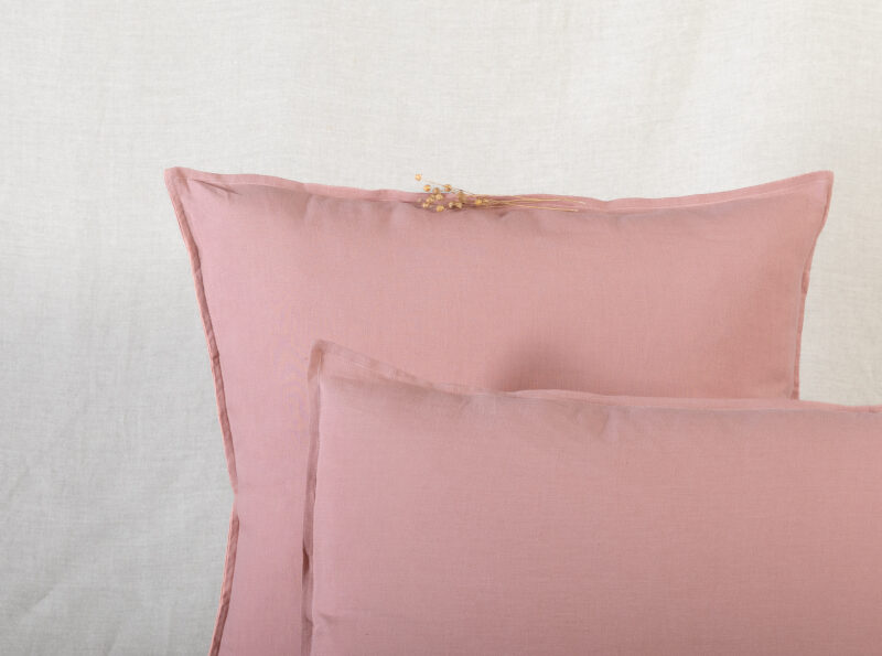 Taie d'oreiller en lin lavé Terre Cuite