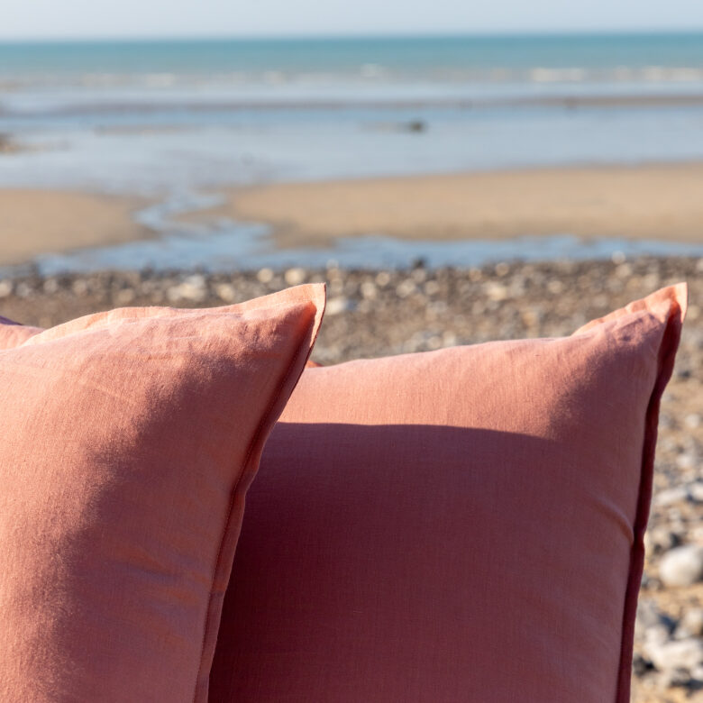 Taie d'oreiller en lin lavé Terre Cuite - Embrin