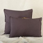 Taie d'oreiller en lin lavé Châtaigne