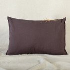 Taie d'oreiller en lin lavé Châtaigne