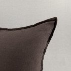 Taie d'oreiller en lin lavé Châtaigne