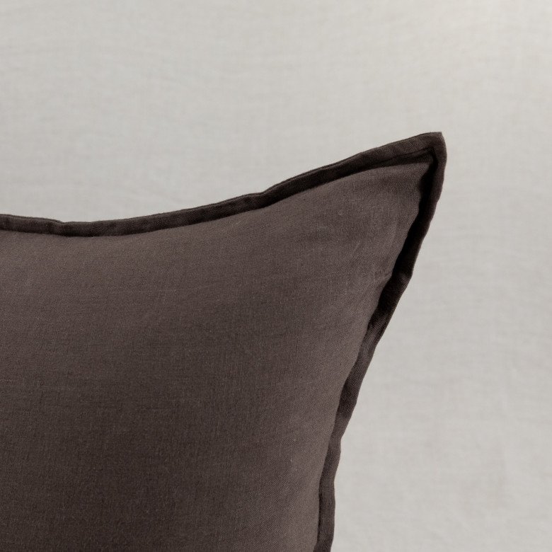 Taie d'oreiller en lin lavé Châtaigne - Embrin