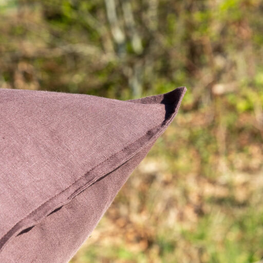 Taie d'oreiller en lin lavé Châtaigne