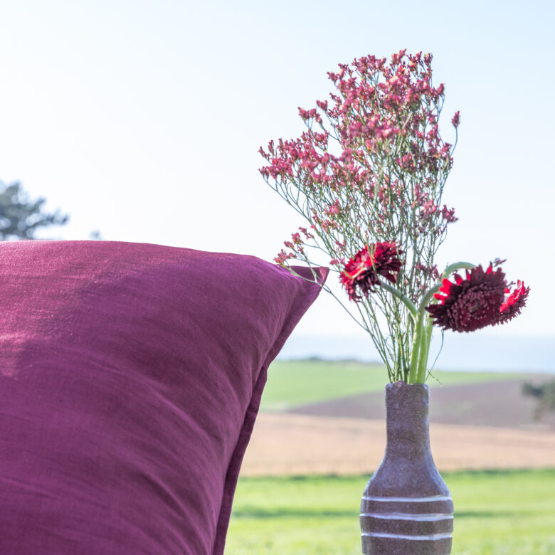 Taie d'oreiller en lin lavé Rouge Grenat - Embrin